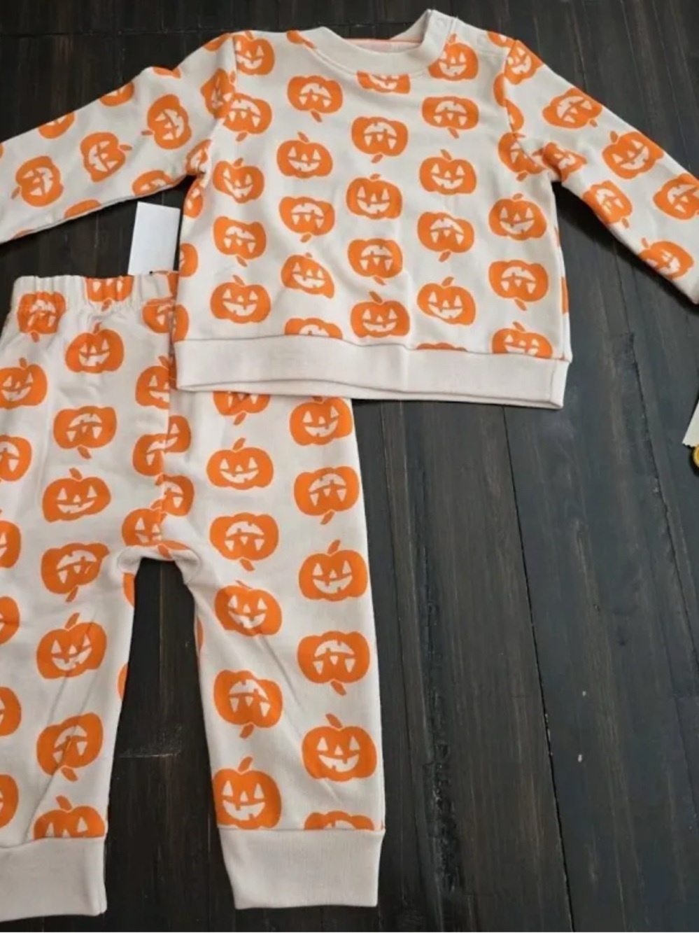 Cat & Jack baby pumpkin crewneck sweater and jogger set!